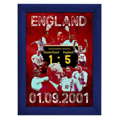 Football Art England 2001 - A4 Metal Sign Plaque - Frame Options Available