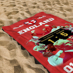Football Art England 2001 Beach Towel - 150cm x 75cm