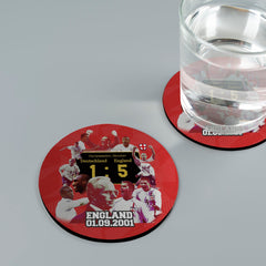 Football Art England 2001 - Drinks Coaster - Square Or Circle
