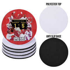 Football Art England 2001 - Drinks Coaster - Square Or Circle