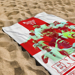 Football Art England Euro 2020 Beach Towel - 150cm x 75cm