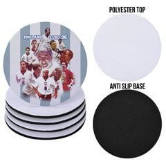 Football Art England Euro 96 Drinks Coaster - Square Or Circle