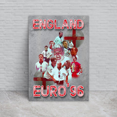 Football Art England Euros 1996 - A4 Metal Sign Plaque - Frame Options Available