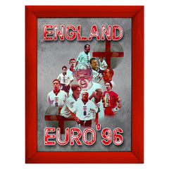 Football Art England Euros 1996 - A4 Metal Sign Plaque - Frame Options Available
