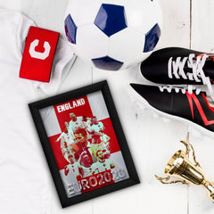 Football Art England Euros 2020 - A4 Metal Sign Plaque - Frame Options Available