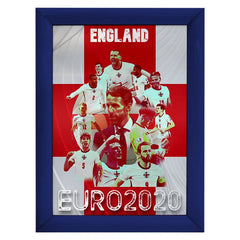 Football Art England Euros 2020 - A4 Metal Sign Plaque - Frame Options Available