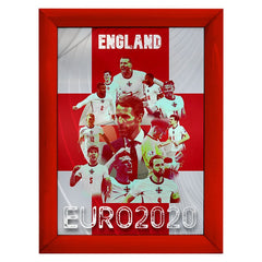 Football Art England Euros 2020 - A4 Metal Sign Plaque - Frame Options Available