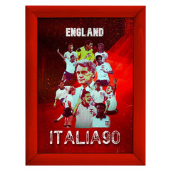 Football Art England Italia 90 - A4 Metal Sign Plaque - Frame Options Available
