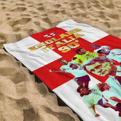 Football Art England Italia 90 Beach Towel - 150cm x 75cm