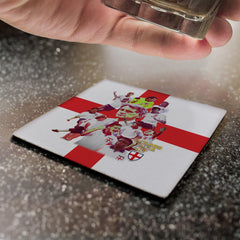 Football Art England Italia 90- Drinks Coaster - Square Or Circle
