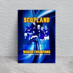 Football Art - Scotland 1967 World Champions - A4 Metal Sign Plaque - Frame Options Available