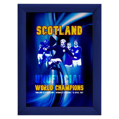 Football Art - Scotland 1967 World Champions - A4 Metal Sign Plaque - Frame Options Available