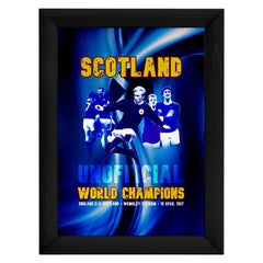 Football Art - Scotland 1967 World Champions - A4 Metal Sign Plaque - Frame Options Available