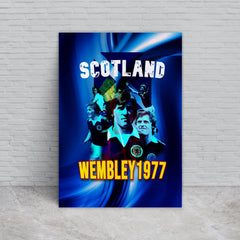 Football Art - Scotland 1977 Wembley - A4 Metal Sign Plaque - Frame Options Available