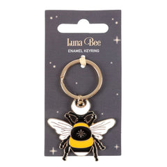 Forest Bee Enamel Keyring