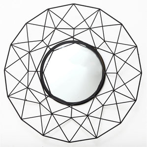 Geometric Mirror in Black 64cm