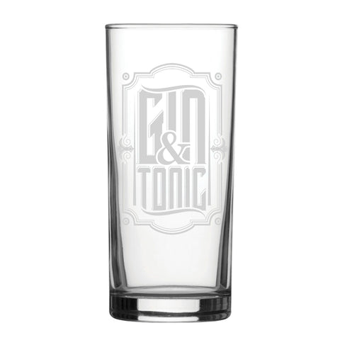 Gin & Tonic - Engraved Novelty Hiball Glass