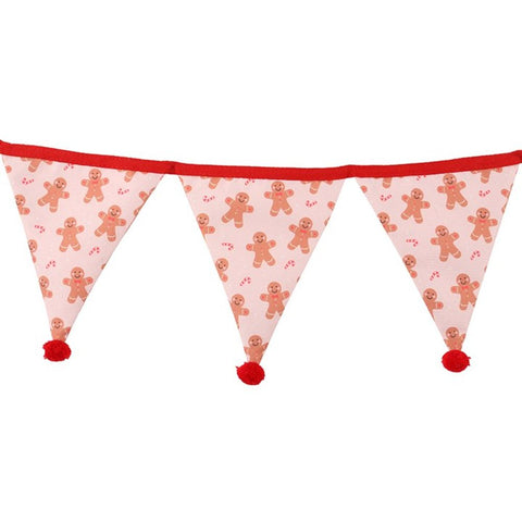 Gingerbread Print Fabric Bunting