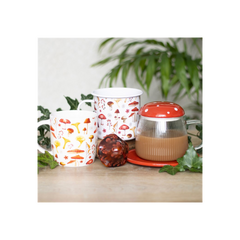 Glass Mushroom Mug and Saucer