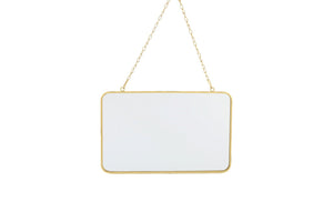 Gold Hanging Rectangle Mirror