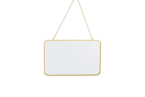 Gold Hanging Rectangle Mirror