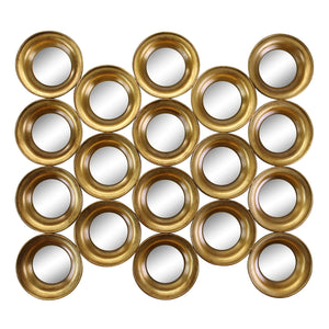 Gold Metal Multi Circle Wall Mirror 76cm.