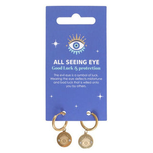 Gold Toned All Seeing Eye Earrings