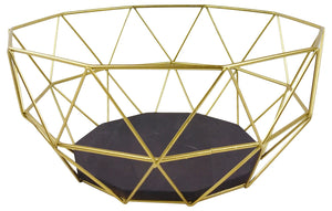 Golden Geometric Style Wire Bowl