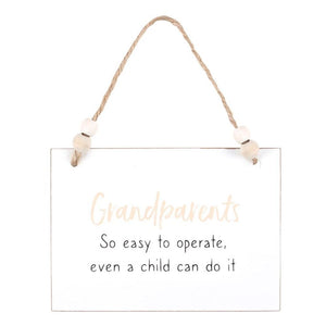 Grandparents Easy To Operate Hanging Sign