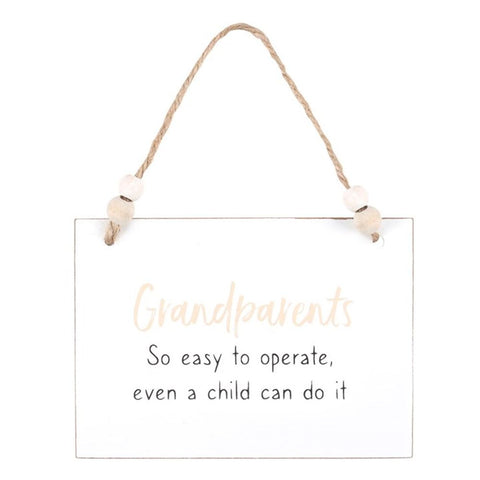 Grandparents Easy To Operate Hanging Sign