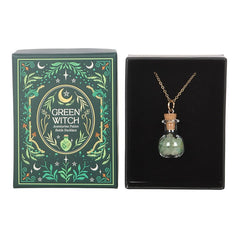 Green Witch Aventurine Potion Bottle Necklace