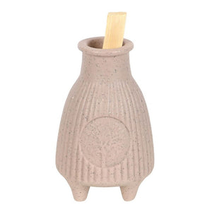 Greige Ribbed Palo Santo Burner