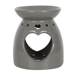 Grey Oil Burner With Cutout Heart