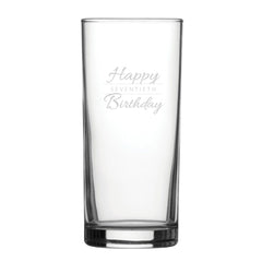 Happy 70th Birthday Modern Design - Engraved Novelty Hiball Glass
