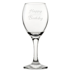 Happy 70th Birthday Modern Design - Engraved Novelty Wine Glass