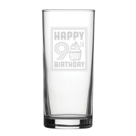 Happy 90th Birthday - Engraved Novelty Hiball Glass