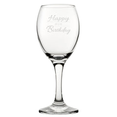 Happy Birthday Mum Modern Design - Engraved Novelty Wine Glass