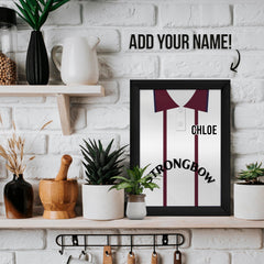 Heart of Midlothian Retro 1994 Away Shirt - A4 Personalised Metal Sign Plaque - Frame Options Available