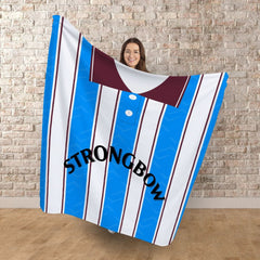 Heart of Midlothian Retro - 1995 Away - Personalised Retro Fleece Blanket 150cm X 150cm