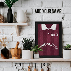 Heart of Midlothian Retro 1997 Home Shirt - A4 Personalised Metal Sign Plaque - Frame Options Available