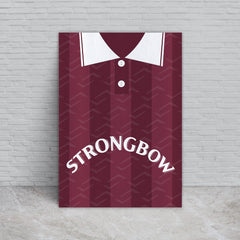 Heart of Midlothian Retro 1997 Home Shirt - A4 Personalised Metal Sign Plaque - Frame Options Available