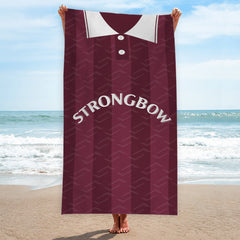 Heart of Midlothian Retro 1997 Home Shirt - Personalised Lightweight, Microfibre Retro Beach Towel - 150cm x 75cm