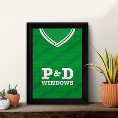 Hibernian Retro 1988 Home Shirt - A4 Personalised Metal Sign Plaque - Frame Options Available