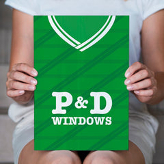 Hibernian Retro 1988 Home Shirt - A4 Personalised Metal Sign Plaque - Frame Options Available