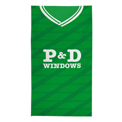 Hibernian Retro 1988 Home Shirt - Personalised Lightweight, Microfibre Retro Beach Towel - 150cm x 75cm