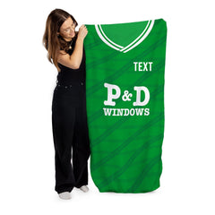 Hibernian Retro 1988 Home Shirt - Personalised Lightweight, Microfibre Retro Beach Towel - 150cm x 75cm