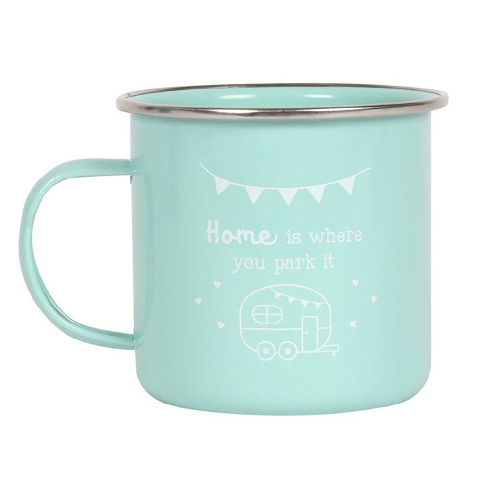 Home is Where You Park it Mint Enamel Style Mug