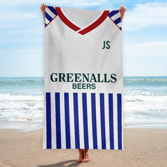Huddersfield -1987 Home Shirt - Personalised Retro Lightweight, Microfibre - Beach Towel - 150cm x 75cm