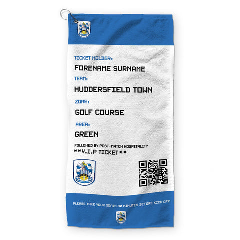 Huddersfield Town Golf Towel (Personalised Fans Ticket Design)