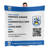 Huddersfield Town Personalised Fleece Blanket (Fans Ticket Design)